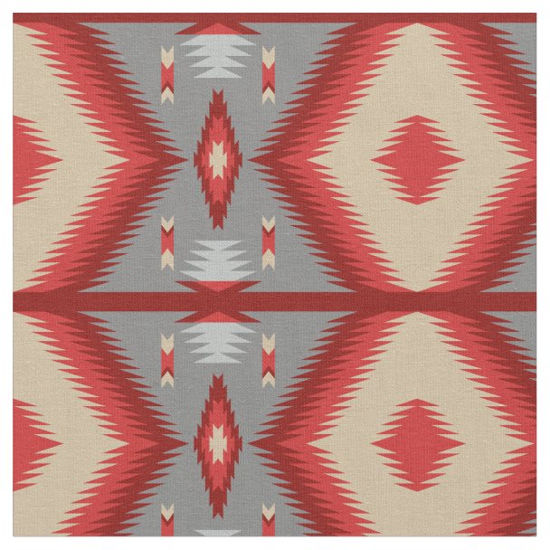 Native American Indians Navajo Pattern Fabric | Zazzle