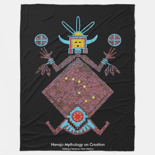 Navajo Mythology on Creation Fleece Blanket