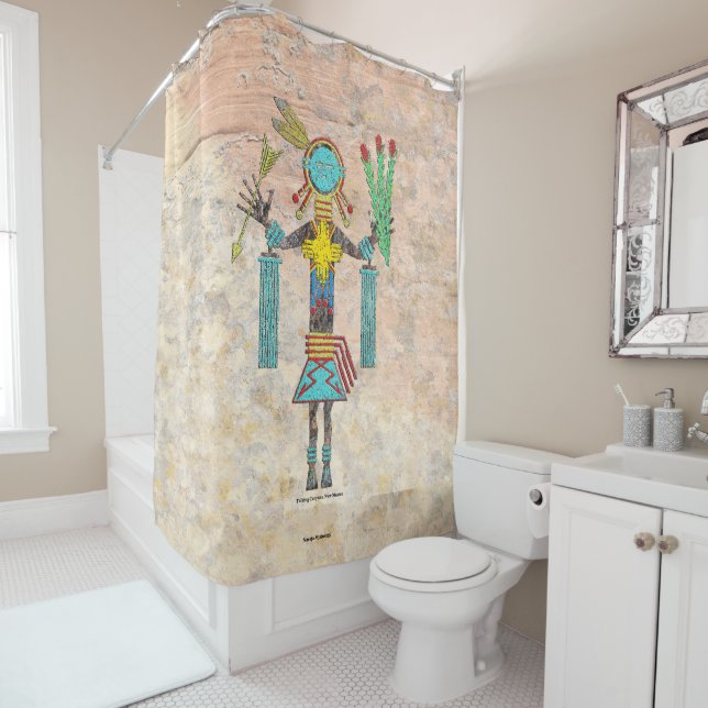 Navajo Mythology Shower Curtain (In Situ)