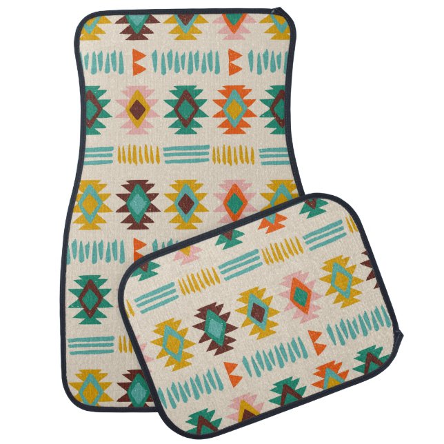 Navajo Native American Pattern Car Floor Mat (Set)