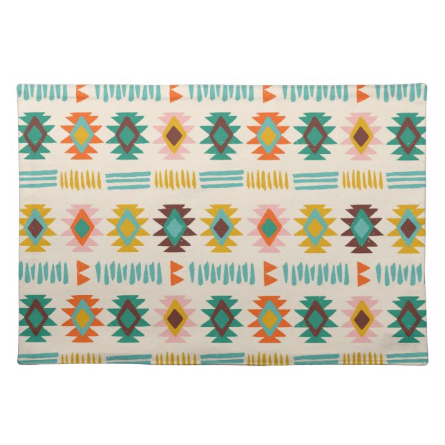 Navajo Native American Pattern Cloth Placemat (Front)