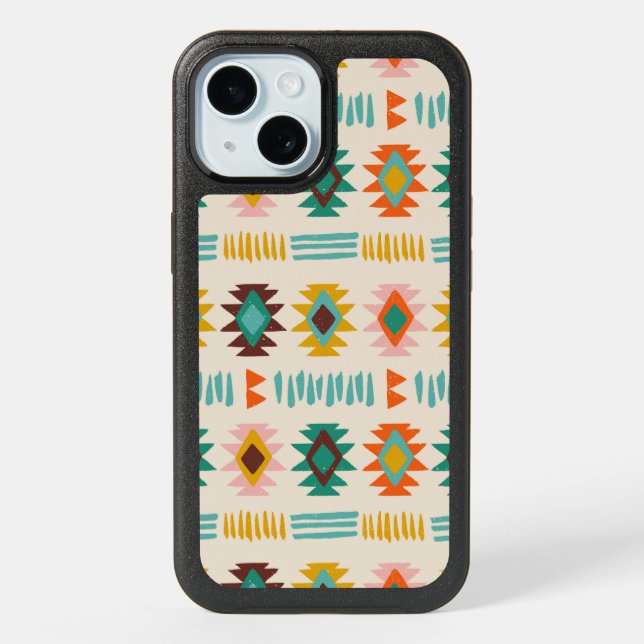 Navajo Native American Pattern iPhone 15 Case (Back)