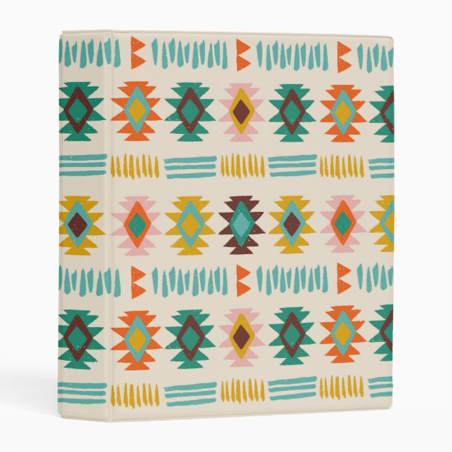 Navajo Native American Pattern Mini Binder (Front/Spine)