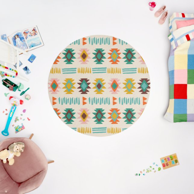 Navajo Native American Pattern Outdoor Rug (Insitu (Babyroom))