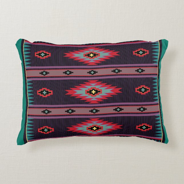Navajo Pattern Design Seven B Accent Pillow (Front)