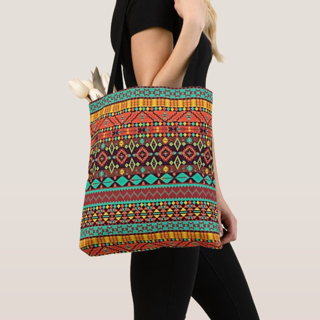 Navajo pattern tote bag (Close Up)