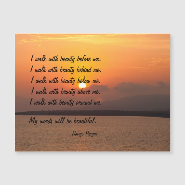 Navajo Prayer Walk in Beauty Magnetic Card (Front)