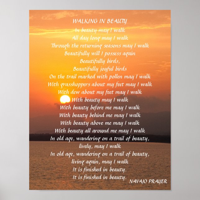 Navajo Prayer Walk in Beauty Poster (Front)