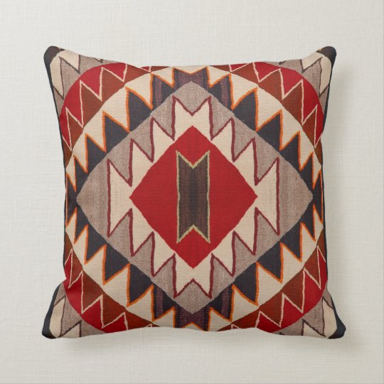 Navajo Red Mesa Style early 1900's Throw Pillow