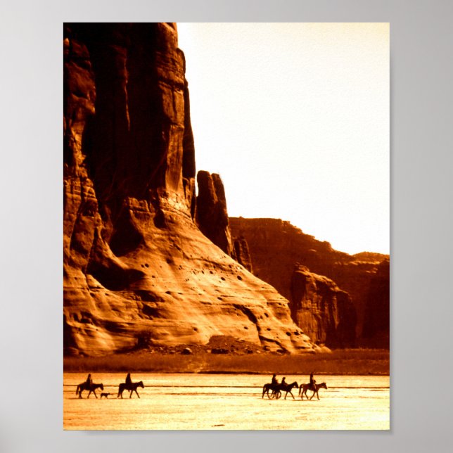 Navajo Riders In Canyon De Chelly 1904 By Edward C Poster (Front)