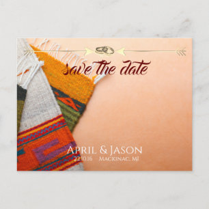 Navajo Rugs Save the Date Announcement Postcard