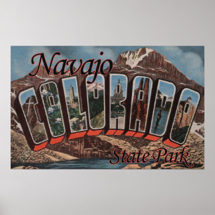 Navajo State Park, Colorado - Large Letter Scene Poster