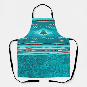 Navajo Tribal Turquoise Faux Leather Tool Apron