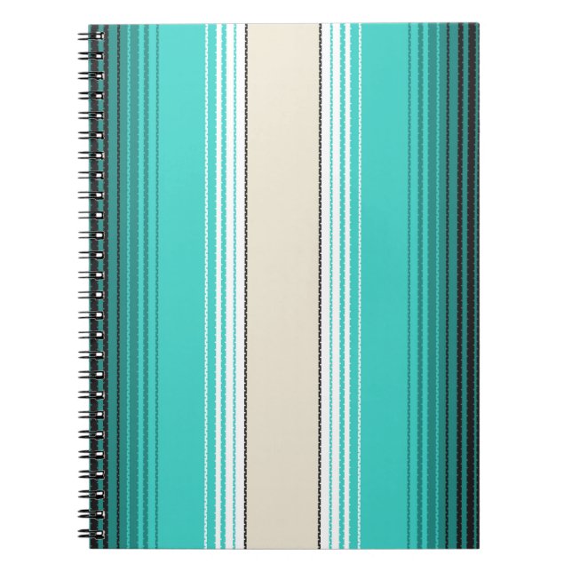 Navajo White, Turquoise Orange Mexican Blanket Ser Notebook (Front)