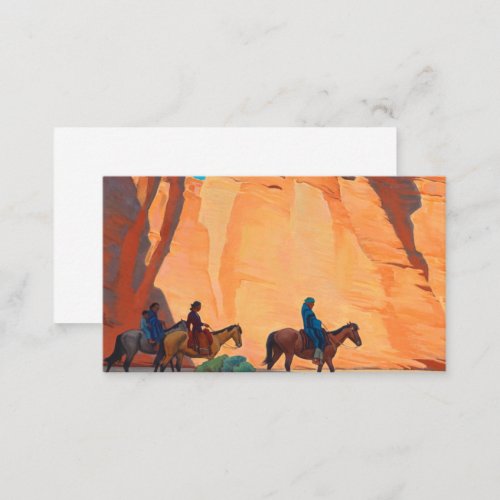 Navajos in a Canyon 1945 by Maynard Dixon Business Card