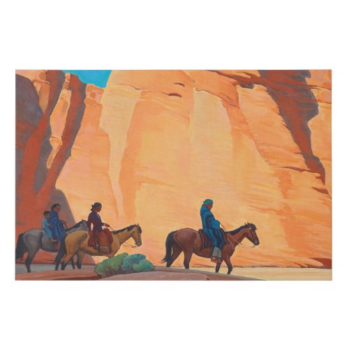 Navajos in a Canyon 1945 by Maynard Dixon Faux Canvas Print