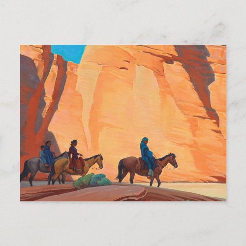 Navajos in a Canyon 1945 by Maynard Dixon Postcard