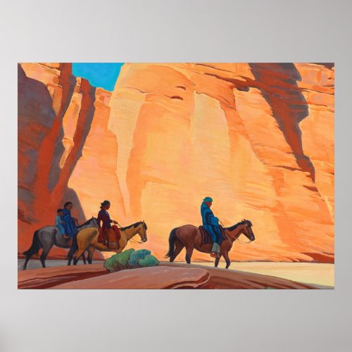 Navajos in a Canyon 1945 by Maynard Dixon Poster