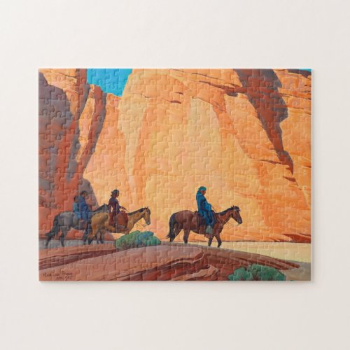 Navajos in a Canyon by Maynard Dixon Jigsaw Puzzle