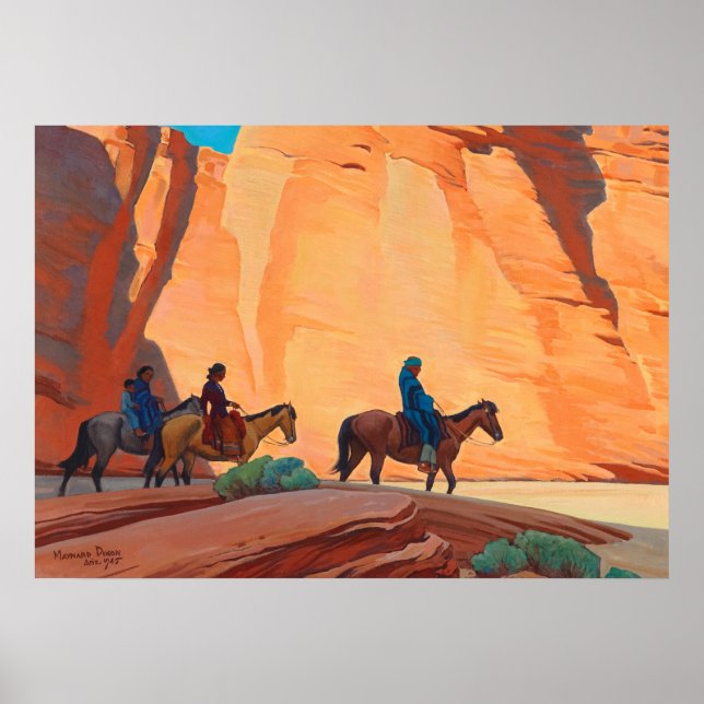 Navajos in a Canyon by Maynard Dixon Poster (Front)