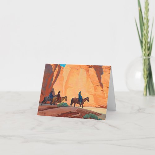 Navajos in a Canyon by Maynard Dixon Thank You Card