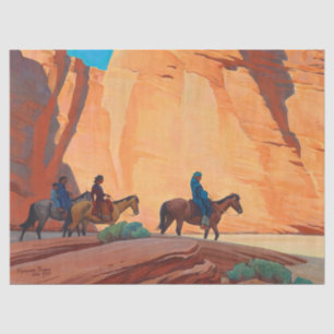 Navajos in a Canyon by Maynard Dixon Tissue Paper