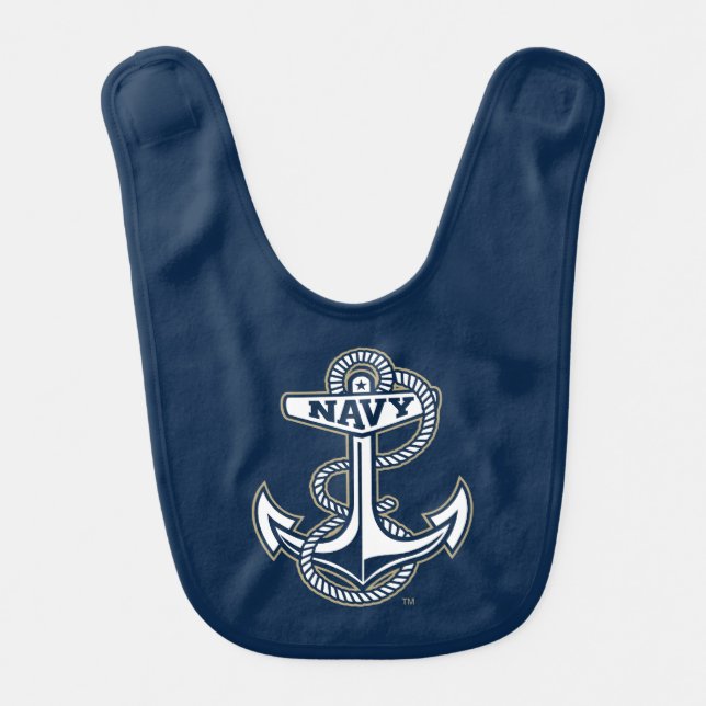 Naval Academy Anchor Baby Bib (Front)