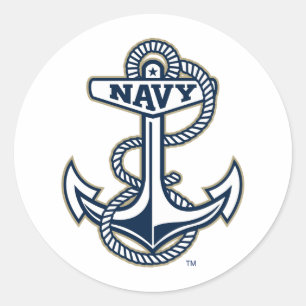 Naval Academy Anchor Classic Round Sticker