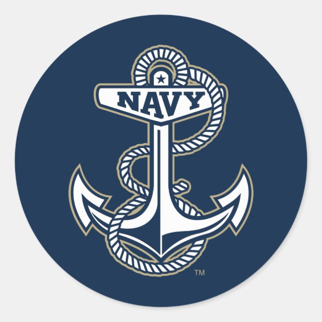 Naval Academy Anchor Classic Round Sticker (Front)