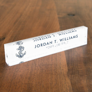 Naval Academy Anchor Desk Name Plate