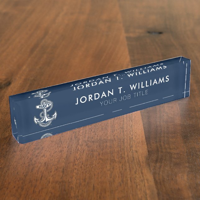 Naval Academy Anchor Desk Name Plate (Side)