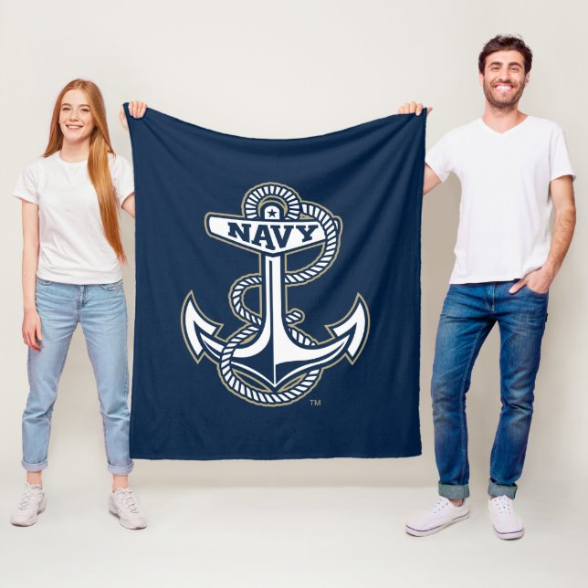 Naval Academy Anchor Fleece Blanket (In Situ)