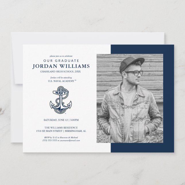 Naval Academy Anchor Future  Graduate Announcement (Front)