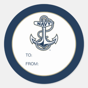 Naval Academy Anchor Graduate Classic Round Sticker