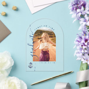 Naval Academy Anchor   Graduation Acrylic Invitations