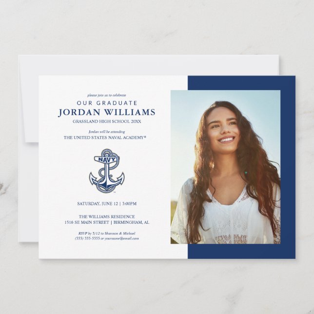 Naval Academy Anchor | Graduation Announcement (Front)
