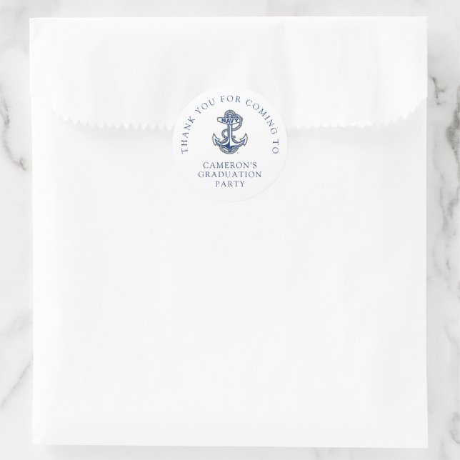 Naval Academy Anchor | Graduation Classic Round Sticker (Bag)