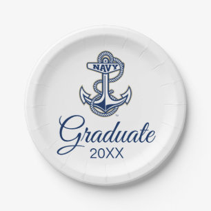 Naval Academy Anchor   Graduation Paper Plates
