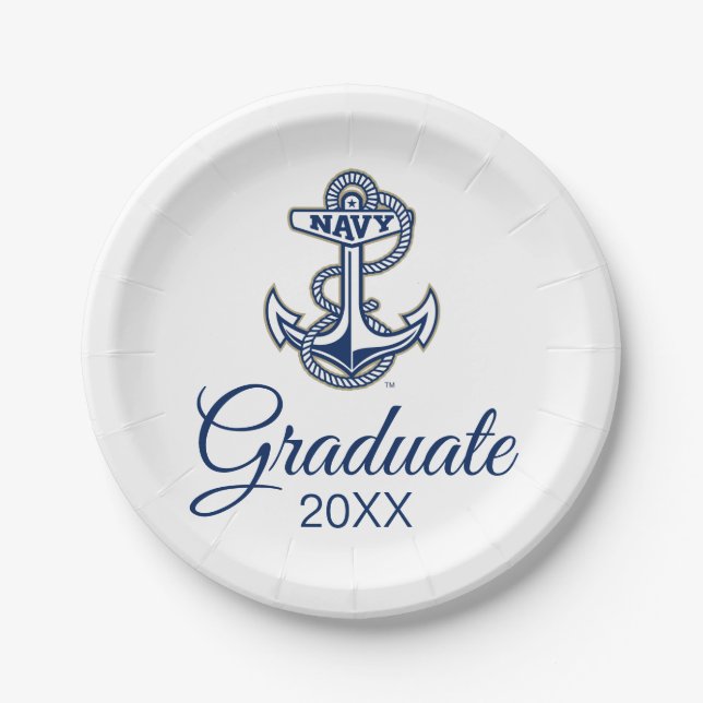 Naval Academy Anchor | Graduation Paper Plates (Front)
