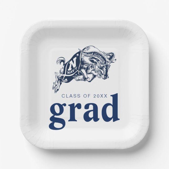 Naval Academy Anchor | Graduation Paper Plates (Front)