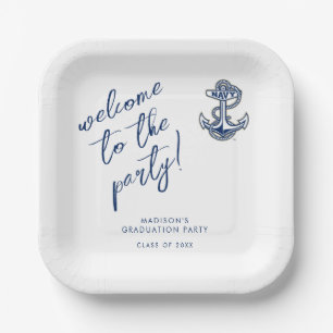 Naval Academy Anchor   Graduation Paper Plates