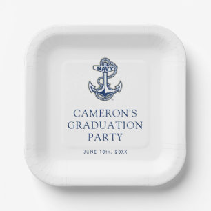 Naval Academy Anchor   Graduation Paper Plates