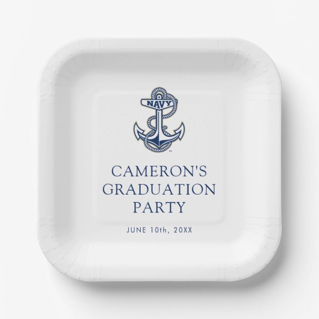 Naval Academy Anchor | Graduation Paper Plates (Front)