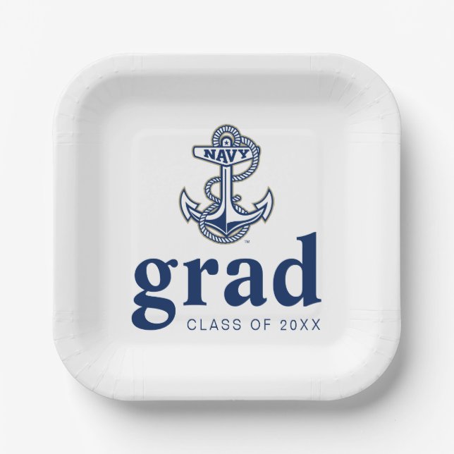 Naval Academy Anchor | Graduation Paper Plates (Front)