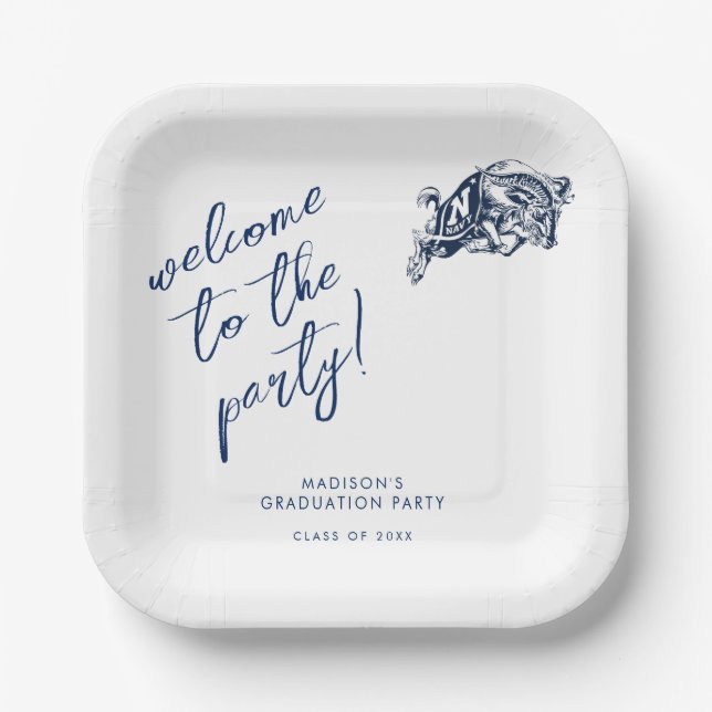 Naval Academy Anchor | Graduation Paper Plates (Front)