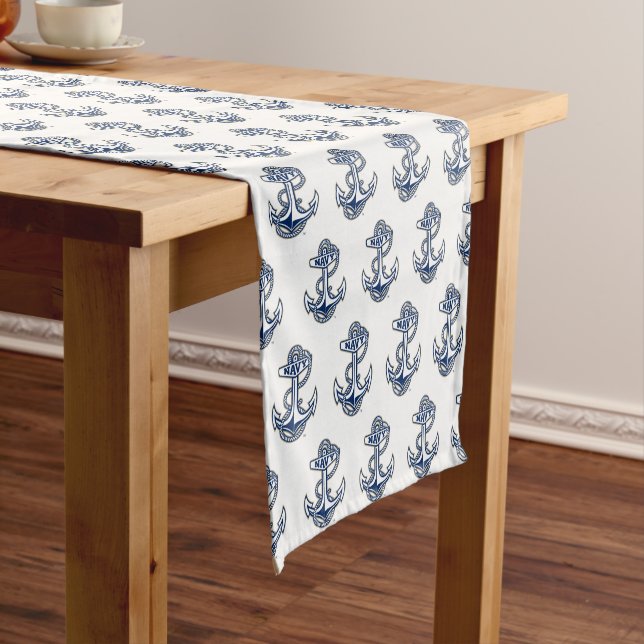 Naval Academy Anchor | Graduation Short Table Runner (In Situ)
