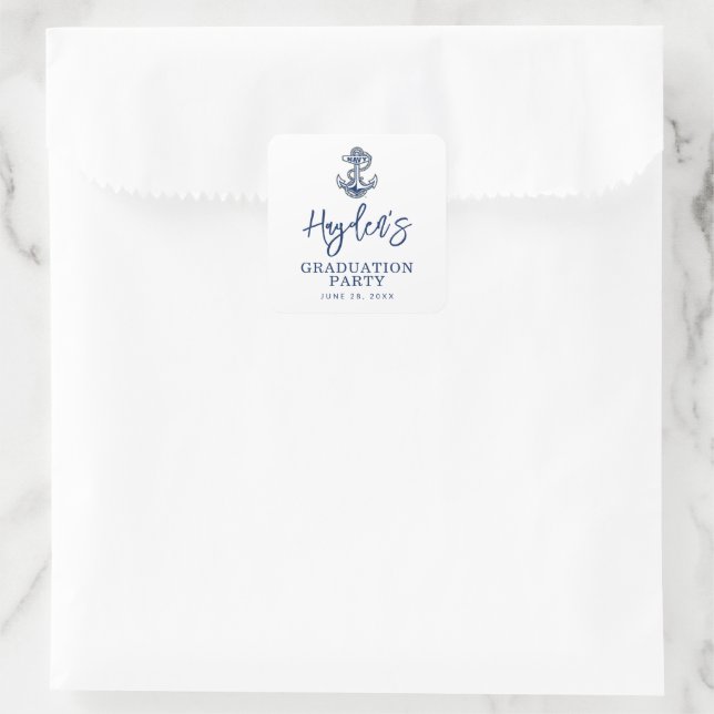 Naval Academy Anchor | Graduation Square Sticker (Bag)