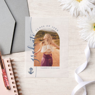 Naval Academy Anchor   Graduation Vellum Invitations
