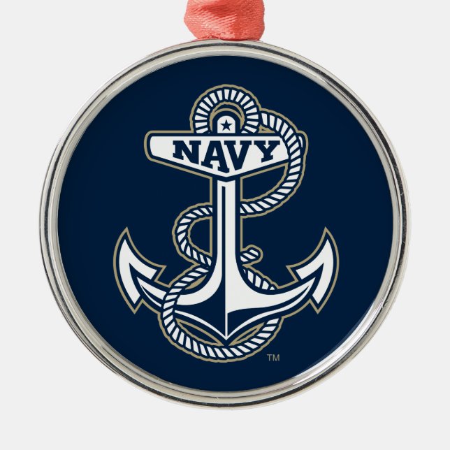 Naval Academy Anchor Metal Ornament (Front)