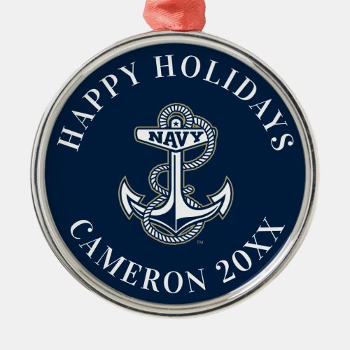 Naval Academy Anchor Metal Ornament